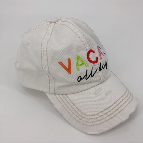 KBETHOS Embroidered Vacy All Day White Distressed Baseball Cap - Picture 14 of 14